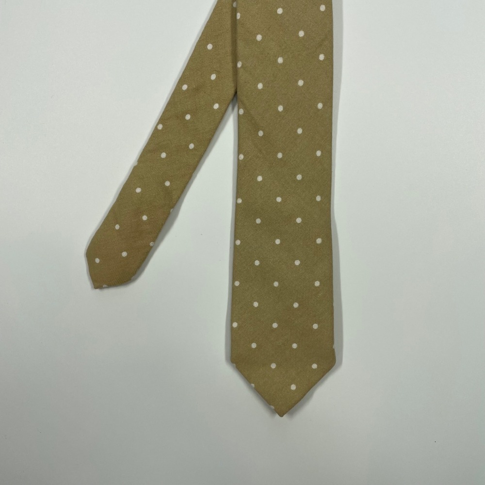 Jack Sartori Tan Polka Dot Cotton Slim Necktie Mens OS